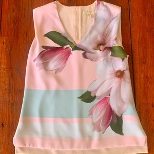 Pastel pink blue Ted Baker top rose gold